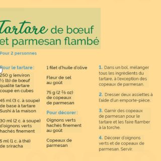 tartare boeuf parmesan flambé