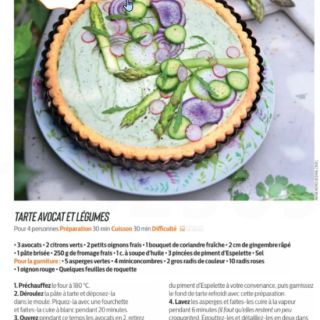 tarte avocat légumes
