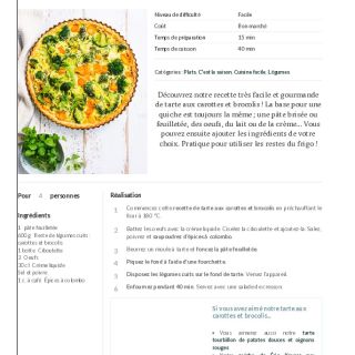 tarte carotte brocolis