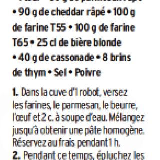 tarte oignon cheddar bière