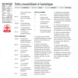 tofu croustillant asiatique