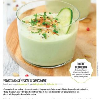velouté glacé avocat concombre