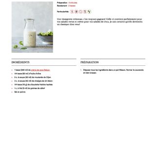 vinaigrette crémeuse ciboulette