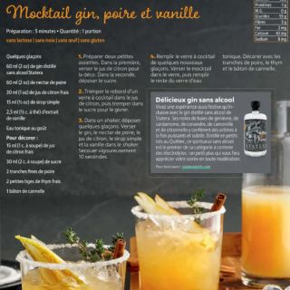 Mocktail gin poire vanille