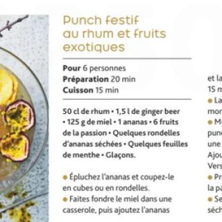 Punch rhum fruits exotiques