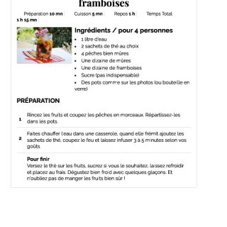 Thé glacé aux pêches, mûres et framb...