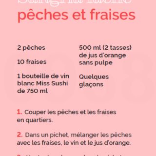 sangria facile pêches et fraises